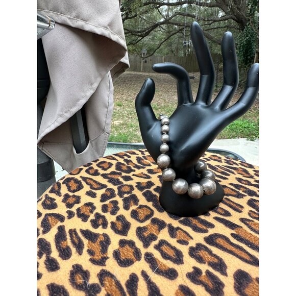 VTG Taxco Sterling Silver Chunky bench Bead Ball Bracelet Box Clasp Mexico 31g - Picture 16 of 16